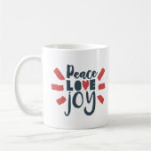 Red White Blue Peace Love Joy Gift Mok (Links)