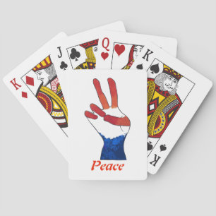 Red White Blue Peace Sign-kaart Speelkaarten