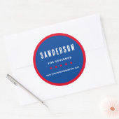 Red White Blue Political Election Campaign Name Ronde Sticker (Envelop)