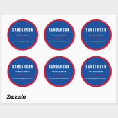 Red White Blue Political Election Campaign Name Ronde Sticker (Vel)