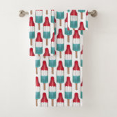 Red White Blue Rocket Pop Popsicle Patriotic USA Bad Handdoek (Insitu)