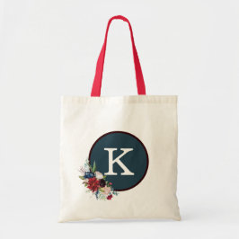 Red White Blue Roos Pattern Elegant Monogram Tas