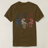 Red White Blue Skeleton Dinosaur Fireworks 4th of  T-shirt (Design voorkant)