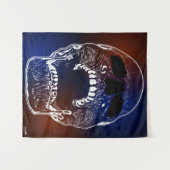 Red White Blue Skull - Human Skull Wandkleed (Voorkant (horizontaal))