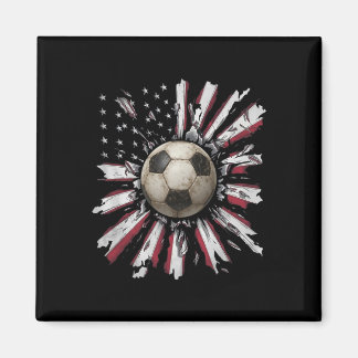 Red-white-blue Soccer Ll Explosion Grunge Street S Magneet