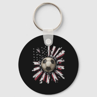 Red-white-blue Soccer Ll Explosion Grunge Street S Sleutelhanger