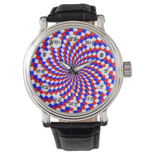 Red White Blue Spiral (Koreaans) door Kenneth Yonc Horloge