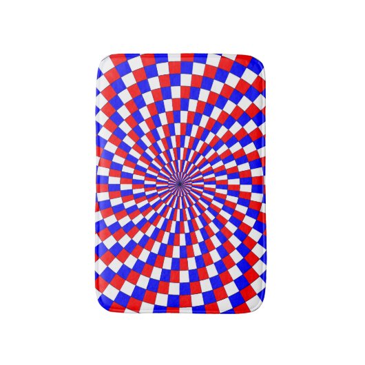 Red White Blue Spiral van Kenneth Yoncich Badmat (Voorkant Verticaal)