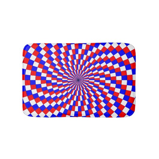 Red White Blue Spiral van Kenneth Yoncich Badmat (Voorkant)