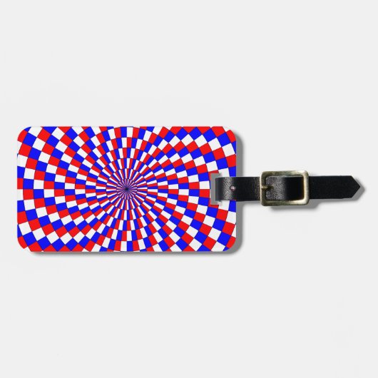 Red White Blue Spiral van Kenneth Yoncich Bagagelabel (Voorkant horizontaal)