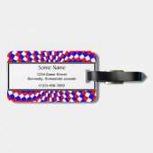 Red White Blue Spiral van Kenneth Yoncich Bagagelabel (Achterkant horizontaal)