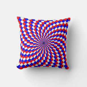 Red White Blue Spiral van Kenneth Yoncich Kussen