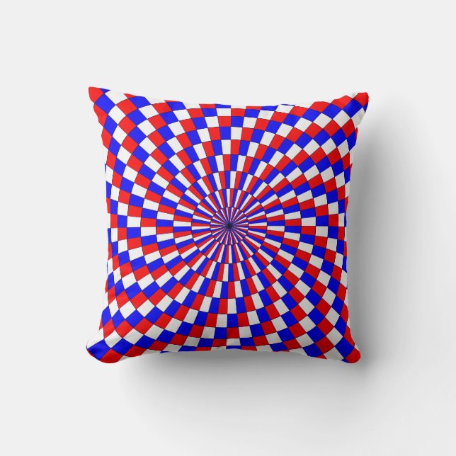 Red White Blue Spiral van Kenneth Yoncich Kussen (Voorkant)