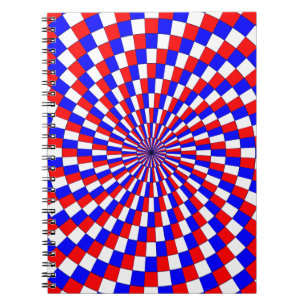 Red White Blue Spiral van Kenneth Yoncich Notitieboek
