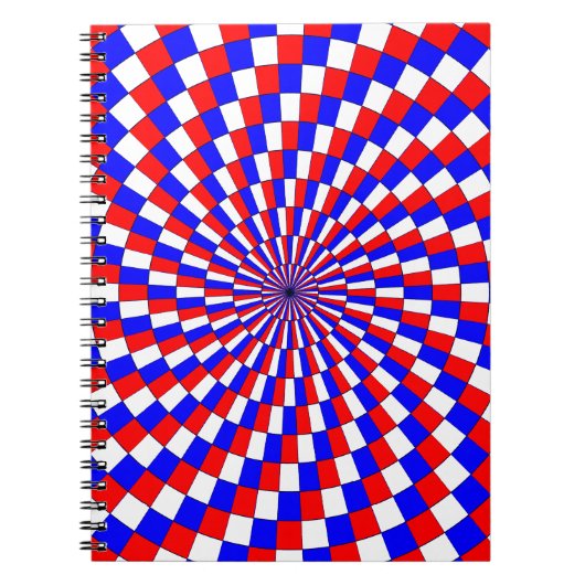 Red White Blue Spiral van Kenneth Yoncich Notitieboek (Voorkant)