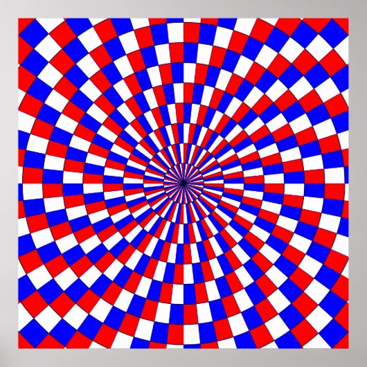 Red White Blue Spiral van Kenneth Yoncich Poster (Voorkant)