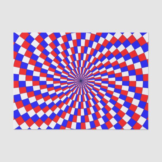 Red White Blue Spiral van Kenneth Yoncich Tissuepapier (Voorkant)