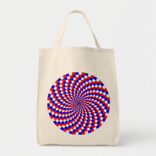 Red White Blue Spiral van Kenneth Yoncich Tote Bag