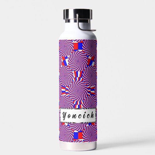 Red White Blue Spiral van Kenneth Yoncich Waterfles (Links)