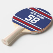 Red White Blue Sports Jersey Tafeltennisbatje (Voorkant Gekanteld)