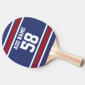 Red White Blue Sports Jersey Tafeltennisbatje (Zijkant)