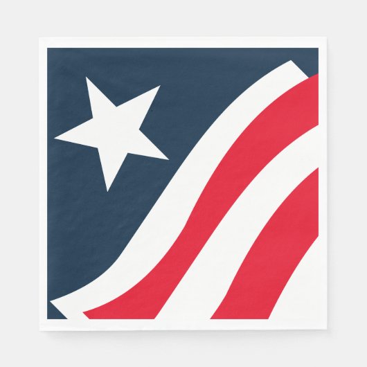 Red White Blue Star en Stripes Paper Napkins Servet (Voorkant)