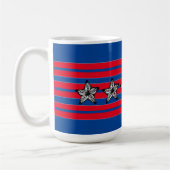 Red White Blue Starfish in Stripes Patriotic Koffiemok (Links)