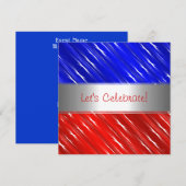 Red White Blue Stars Abstracte party event Invitat Kaart (Voorkant / Achterkant)