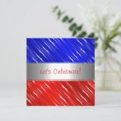 Red White Blue Stars Abstracte party event Invitat Kaart (Staand voorkant)
