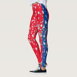 Red White Blue Stars Fun, 4 juli Leggings