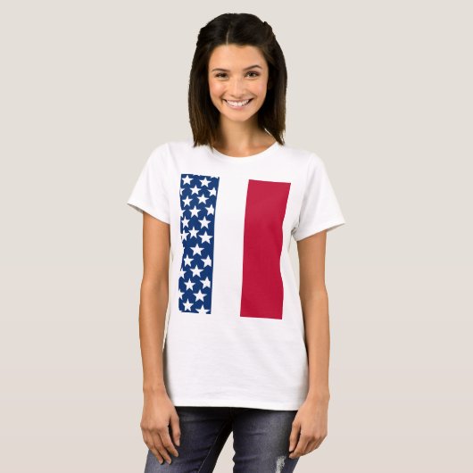 Red white blue stars happy Independence Day T-shirt (Voorkant volledig)