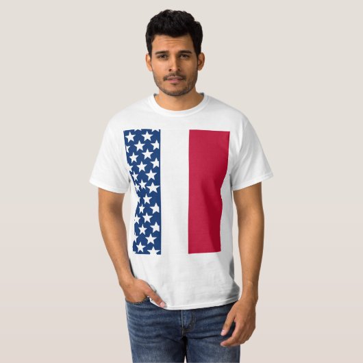 Red white blue stars happy Independence Day T-shirt (Voorkant volledig)