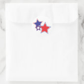 Red White Blue Stars Patriotic Ronde Sticker (Tas)