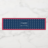Red White Blue Stars Pattern 4 juli BBQ Party Waterfles Etiket (Enkel label)