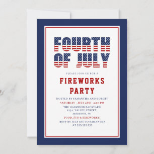 Red White Blue Stars Stripes 4 juli Partij Kaart