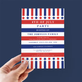 Red White Blue Stars & Stripes 4e juli Partij Kaart