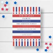 Red White Blue Stars & Stripes 4e juli Partij Kaart