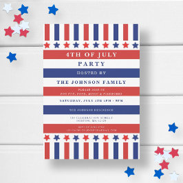 Red White Blue Stars & Stripes 4e juli Partij Kaart