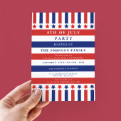 Red White Blue Stars & Stripes 4e juli Partij Kaart