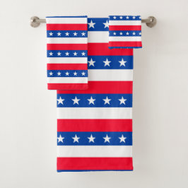 Red White Blue Stars Stripes Patriotic Bad Handdoek