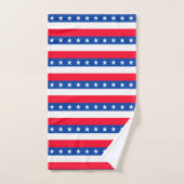 Red White Blue Stars Stripes Patriotic Bad Handdoek (Handdoek)