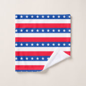 Red White Blue Stars Stripes Patriotic Bad Handdoek (Wasdoekje)