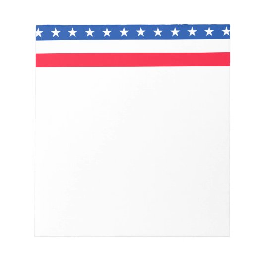 Red White Blue Stars Stripes Patriotic Notitieblok (Voorkant)
