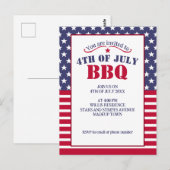 Red White Blue Stars Stripes USA vlag 4 juli BBQ Briefkaart (Voorkant / Achterkant)