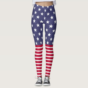 Red White Blue Stars Stripes USA vlag koel plezier Leggings