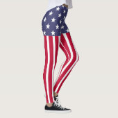 Red White Blue Stars Stripes USA vlag Leggings (Rechts)