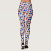 Red White Blue Stars Trendy Yoga Pant Leggings (Achterkant)