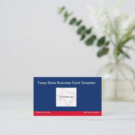 Red, White Blue State of Texas Visitekaartje (Staand voorkant)