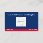 Red, White Blue State of Texas Visitekaartje (Voorkant)