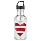 Red White Blue Stripe Waterverf Hearts, VS. Waterfles (Voorkant)